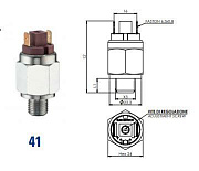 Датчик давления Euroswitch 41C20864 (NC- нормально-закрытый, М10х1 (цилиндрич.), диапазон 20-50 bar, настроен на 28D bar.) - Gidrorul